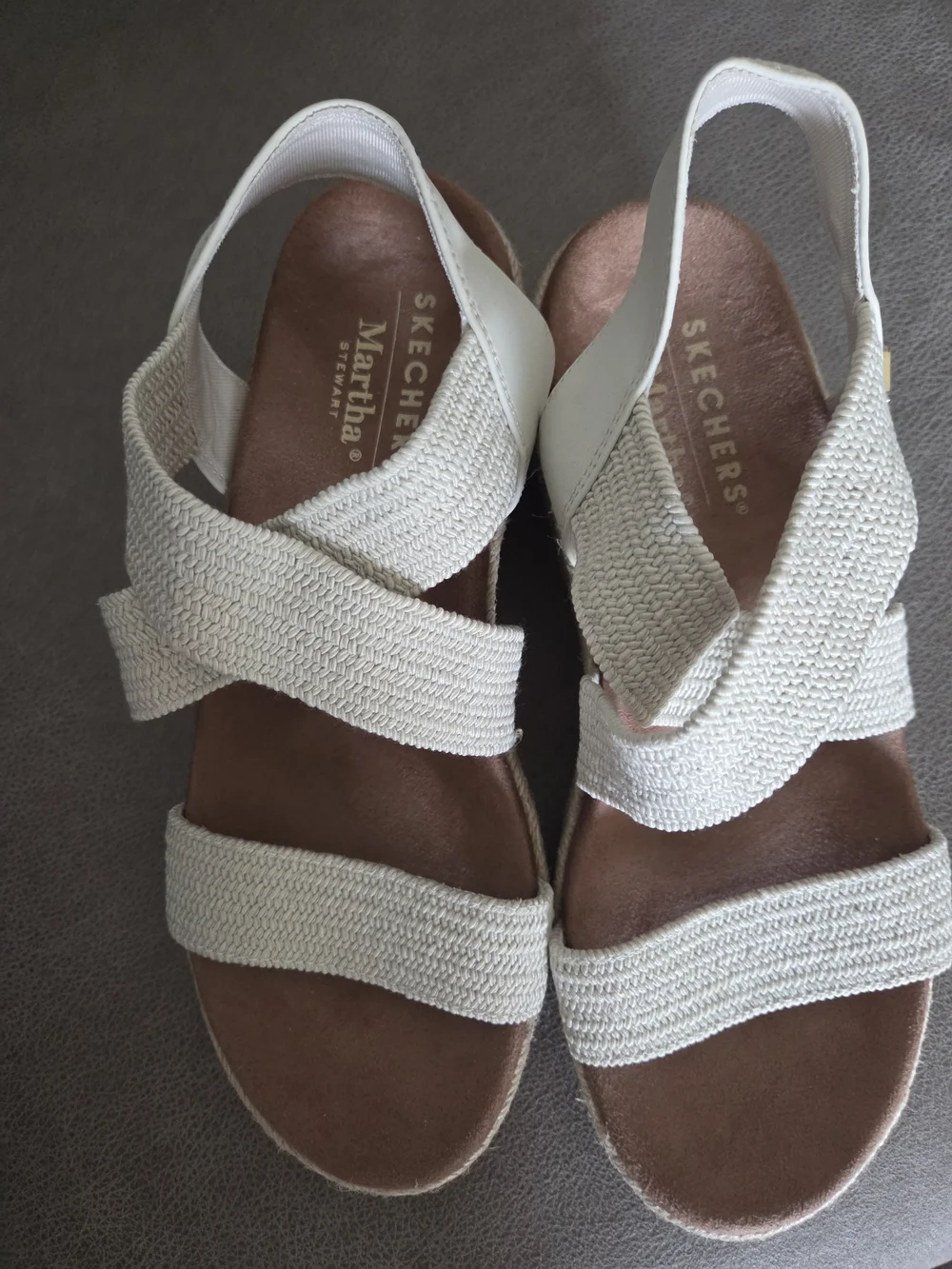 Women's Cream Espadrille Wedge Sandals
